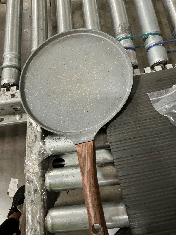 Photo 1 of **NEEDS CLEANING**SENSARTE Nonstick Crepe Pan, Swiss Granite Coating Dosa Pan Pancake Flat Skillet Tawa Griddle 10-Inch with Stay-Cool Handle, Induction Compatible
