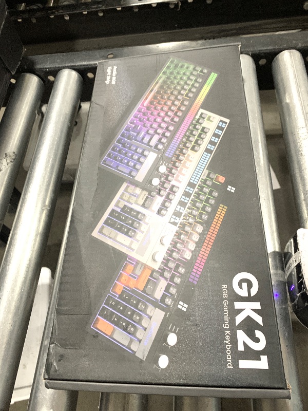 Photo 1 of SABLUTE Quiet Wired Gaming Keyboard, 94-Key RGB Keyboard with Sound-Reactive Light Bar, Volume Control Knob, Anti-Ghosting, Compact Keyboard with Numpad for PC, for PS5, for Xbox, Black