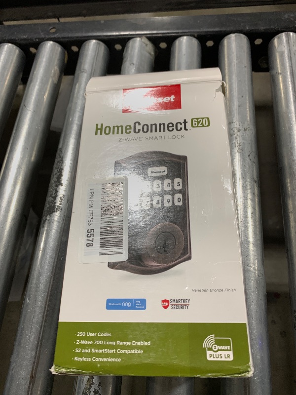 Photo 1 of Kwikset HomeConnect 620 Z-Wave Long Range Enabled Keypad Smart Lock Convenient Keyless Entry, Customizable User Codes, Ring Alarm Compatible, Hub Required, Sold Separately Venetian Bronze Traditional
