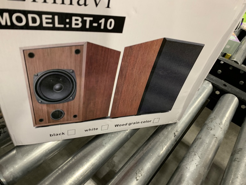 Photo 1 of Elimavi Passive Bookshelf Speakers for Home Theater Surround Sound, Satellite Stereo Speakers with Classic Wood Grain for Record Player/Computer/TV, Wall Mountable, Cable Included, Black