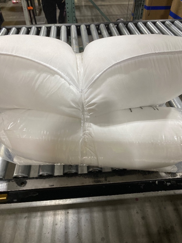 Photo 1 of Amazon Basics Down Alternative Pillow for Side and Back Sleepers, Medium Density, Standard Size, 26" x 20", 2-Pack, White