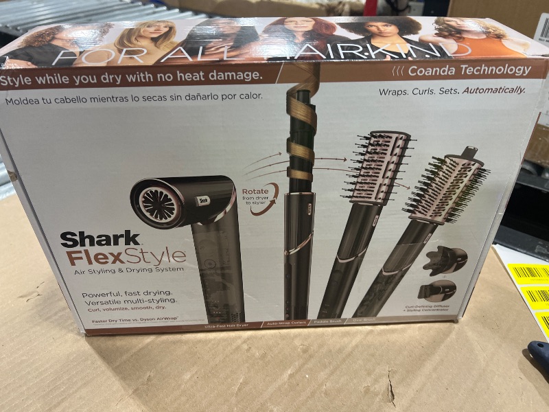 Photo 1 of Shark Hair Dryer | FlexStyle Hair Styling System | Portable & Powerful Blow Dryer Brush | Hair Curler & Volumizer | 6 Styling Tools Included | Best for All Hair Types | Black | HD440BK