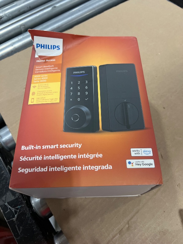 Photo 1 of Philips Built-in WiFi Smart Lock, Keyless Entry Door Lock with App, Touchscreen, Fingerprint Door Lock — Compatible with Alexa & Google, Splash-Proof Design, Includes 8 Batteries, Black