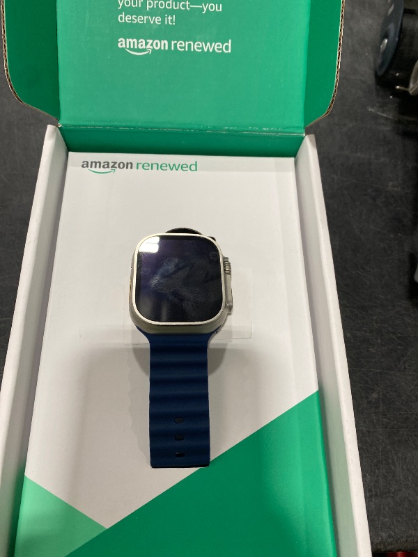 Photo 1 of Apple Watch Ultra 2 [GPS + Cellular, 49mm] - Titanium Case with Blue Ocean Band, One Size (Renewed Premium)