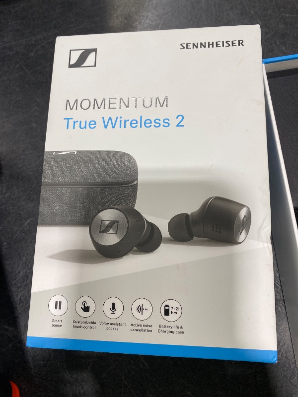 Photo 1 of Sennheiser Consumer Audio Momentum True Wireless 2 - Bluetooth in-Ear Buds with Active Noise Cancellation, Smart Pause, Customizable Touch Control and 28-Hour Battery Life - Black (M3IETW2 Black)