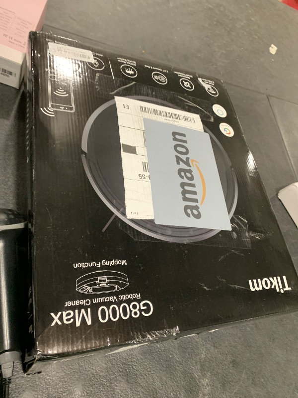 Photo 1 of Tikom Robot Vacuum and Mop Combo, 5000Pa Robotic Vacuum Cleaner, 150 Min Max, App & Remote Control, Ideal for Hard Floor, Carpet, Pet Hair, Self-Charge(G8000 Max)