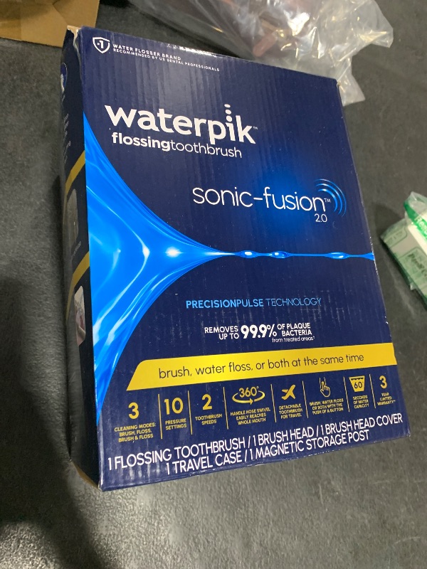 Photo 1 of Waterpik Sonic-Fusion 2.0 Professional Flossing Electric Toothbrush with Water Flosser Combo Two In One, For Daily Gum Care and Cleaning Teeth, Braces, Implants, White SF-04CD010-1, Packaging May Vary