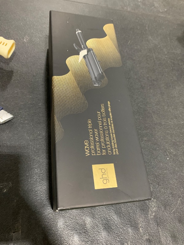 Photo 1 of GHD Wave Triple Barrel Hair Waver, Black, Professional Ceramic Styling Tool for Beach Waves, 1.3 Inch Barrels, 365°F Temperature Control