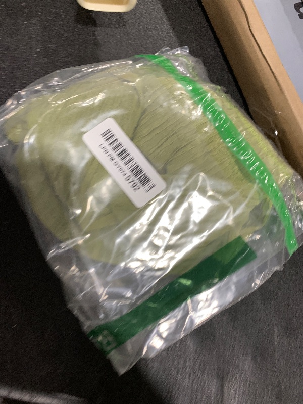Photo 1 of OYOANGLE Women's Textured One Shoulder Going Out Bodysuit Tops Twist Front Ruched Sleeveless Tank Top Body Suits Green Large