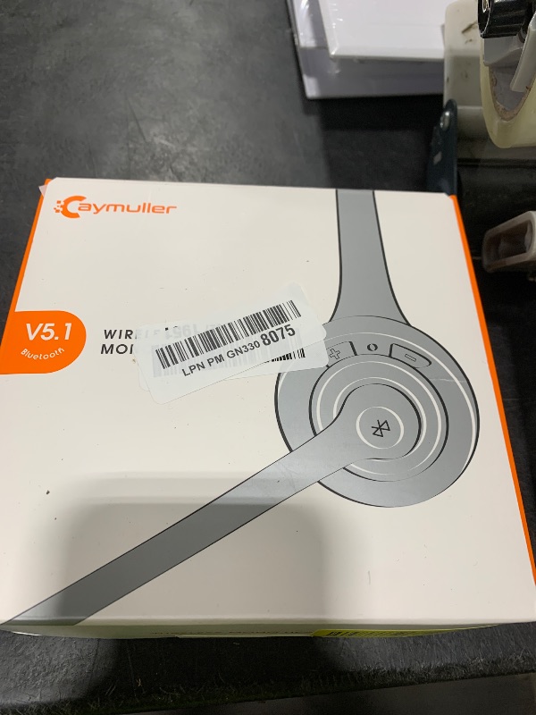 Photo 1 of Bluetooth Headset with Microphone,V5.1,Noise Canceling Wireless On Ear Headphones, Bluetooth Headphones with Mic, Phone Headset Mute Button for Laptop, Skype, Call Centers, Office, Trucker