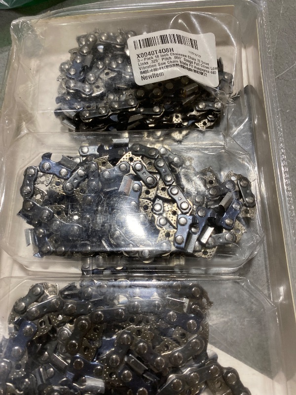 Photo 1 of 3-Pack 18 Inch Chainsaw Chain 72 Drive Links .325" Pitch .050" Gauge Full Chisel Low Vibration Saw Chain Blade Fit Husqvarna 440 440E 445 41 350 435 450 545 550 XP, Replacement H30 and Oregon H72 M72