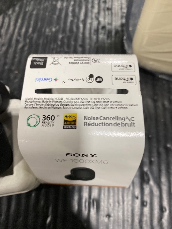 Photo 1 of Sony WF-1000XM6 The Best Truly Wireless Noise Cancelling Earbuds (2026 Model), Bluetooth in-Ear Headphones, with Studio-Quality Sound, Up to 24 Hours of Battery Life, Black