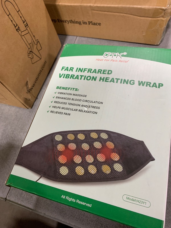Photo 1 of UTK Vibrating Far Infrared Heating Pad for Back Pain Relief, Hot to 159?, Lower Back Massager Gift for Women Men, FSA-HSA Eligible, 3 Vibration, 16 Timers Auto-Off, 20 Jades, 35-55" Adjustable Size