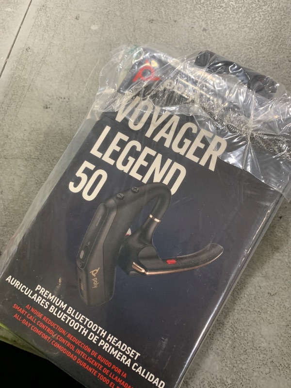 Photo 1 of Poly Voyager Legend 50 - Bluetooth Headset - Wireless Headset with Mic - Four Noise-Canceling Mics, AI Noise Block & WindSmart Technology - Connectivity & Smart Call Controls - All-Day Comfort