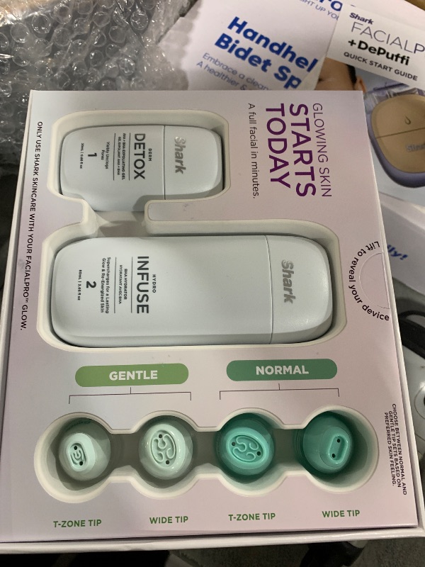 Photo 1 of Shark FacialPro Glow at-Home Hydro-Powered Facial System with DePuffi Hot & Cold Therapy – Professional Spa Skincare Device for Pore Cleansing, Hydration, & Radiant Glow, Lilac, FH320PL