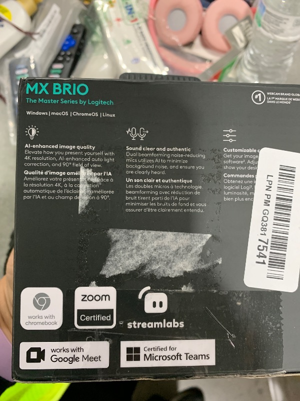 Photo 1 of Logitech MX Brio Ultra HD 4K Webcam for Collaboration and Streaming, 1080p 60 FPS, Show Mode, Works with Microsoft Teams, Zoom, Google Meet, Nintendo Switch 2, Graphite