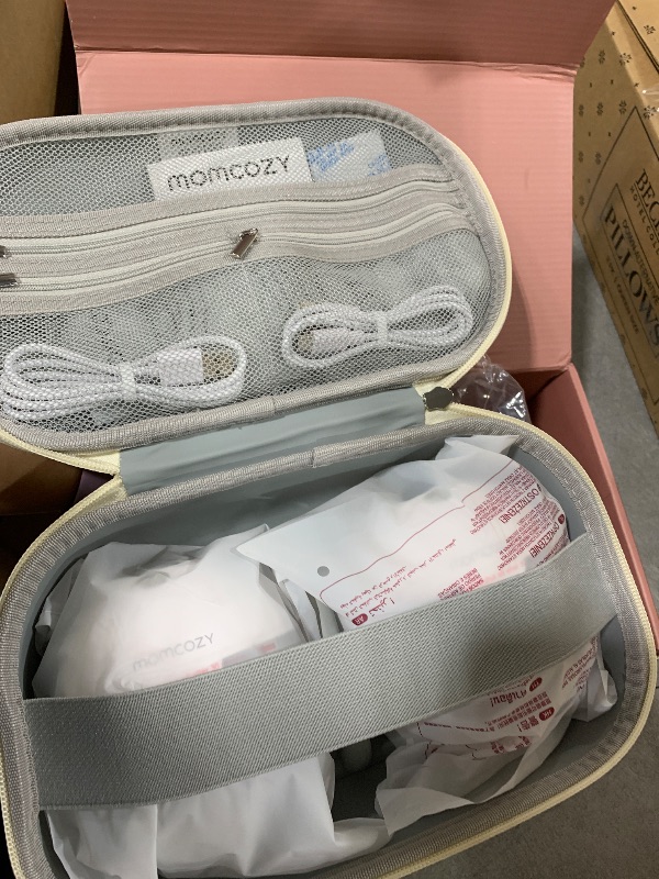 Photo 1 of Momcozy M5 Smart APP Controlled Wearable Breast Pump, Hands-Free Wireless Electric Pump, 3 Modes 9 Suction Levels, BPA-Free, Portable Lightweight, 24mm Flange, 2-Pack Quill Gray