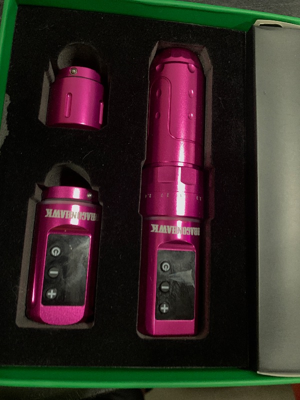 Photo 1 of Dragonhawk L3 Cordless/Cord Tattoo Gun Rotary Pen Machine, Powerful Mcore-L Tattoo Motor, 7 Strokes Length 2,000mAh Battery Power Supply Pink Color for Pro Artists