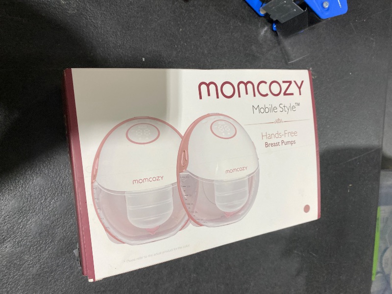 Photo 1 of Momcozy M5 Smart APP Controlled Wearable Breast Pump, Hands-Free Wireless Electric Pump, 3 Modes 9 Suction Levels, BPA-Free, Portable Lightweight, 24mm Flange, 2-Pack Quill Gray