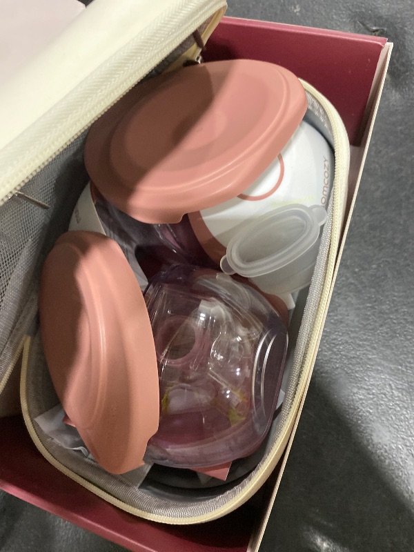 Photo 1 of Momcozy M5 Smart APP Controlled Wearable Breast Pump, Hands-Free Wireless Electric Pump, 3 Modes 9 Suction Levels, BPA-Free, Portable Lightweight, 24mm Flange, 2-Pack Quill Gray