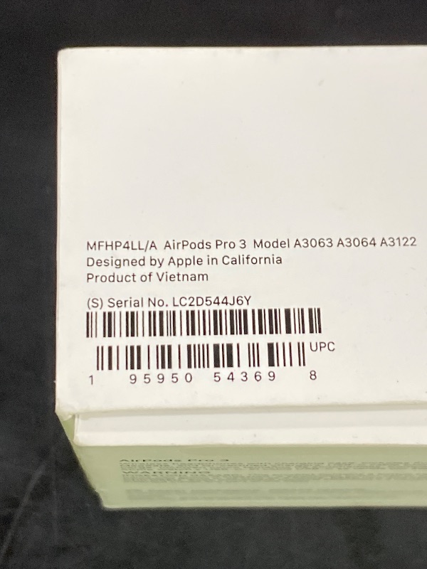 Photo 1 of Apple AirPods Pro 3 Wireless Earbuds, Active Noise Cancellation, Live Translation, Heart Rate Sensing, Hearing Aid Feature, Bluetooth Headphones, Spatial Audio, High-Fidelity Sound, USB-C Charging