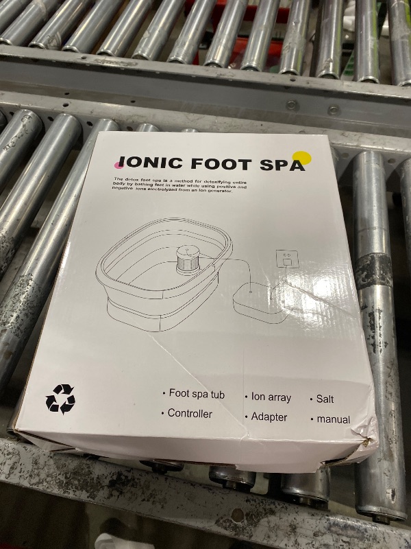 View 2 of Ionic Foot Bath Detox Machine,Foot Detox Foot Bath Soak Tub with 2 Arrays,80 Disposable Foot Bath Liners,Detox Sea Salt,Folding Foot Spa Bucket,Home Salon-Level Foot Soaking Tub