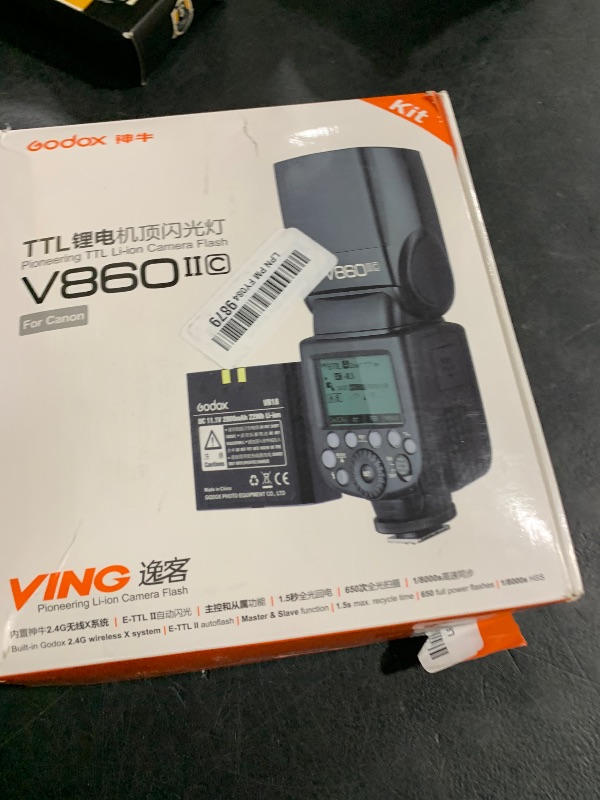 Photo 1 of Godox V860II-C TTL Flash for Canon, GN60 2.4G Wireless Speedlite for Canon HSS 1/8000s, 2000mAh Li-ion Battery, Approx.650 Full Power Flashes, 1.5s Recycle Time, External Flash for Photography