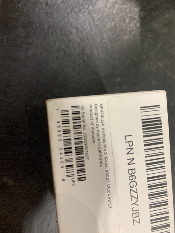 Photo 1 of Apple AirPods Pro 3 Wireless Earbuds, Active Noise Cancellation, Live Translation, Heart Rate Sensing, Hearing Aid Feature, Bluetooth Headphones, Spatial Audio, High-Fidelity Sound, USB-C Charging