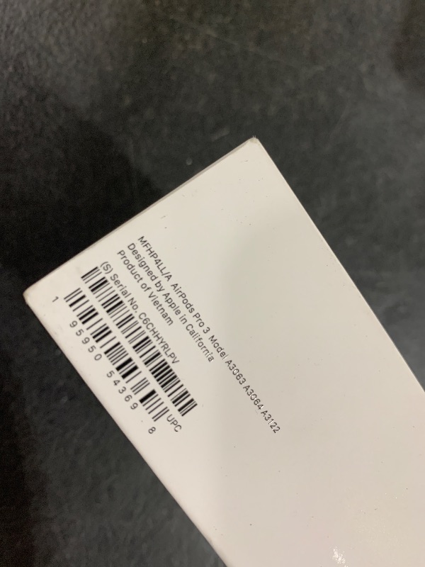 Photo 1 of Apple AirPods Pro 3 Wireless Earbuds, Active Noise Cancellation, Live Translation, Heart Rate Sensing, Hearing Aid Feature, Bluetooth Headphones, Spatial Audio, High-Fidelity Sound, USB-C Charging