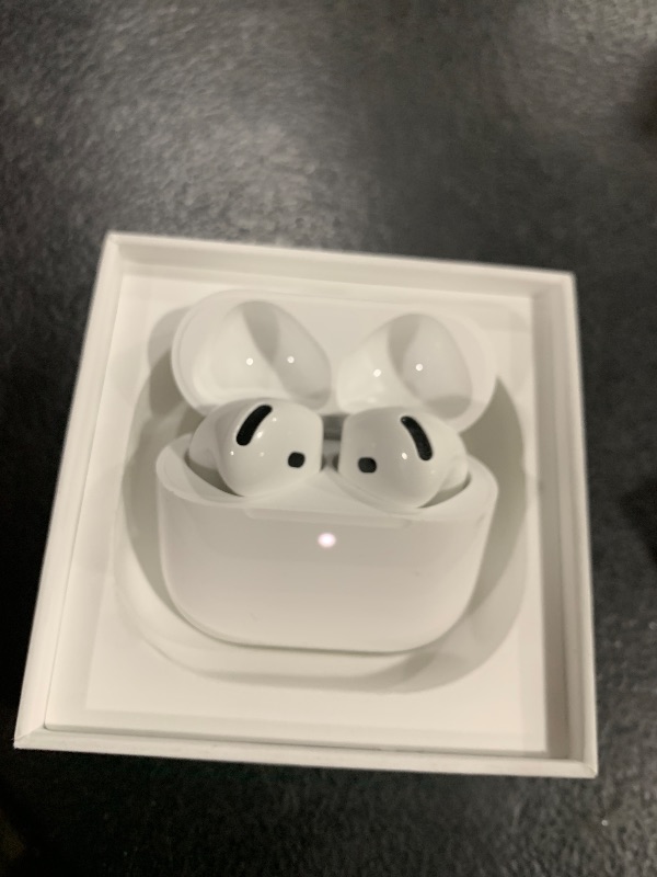 Photo 1 of Apple AirPods 4 Wireless Earbuds, Bluetooth Headphones, with Active Noise Cancellation, Adaptive, Transparency Mode, Personalized Spatial Audio, USB-C Charging Case, Wireless Charging, H2 Chip