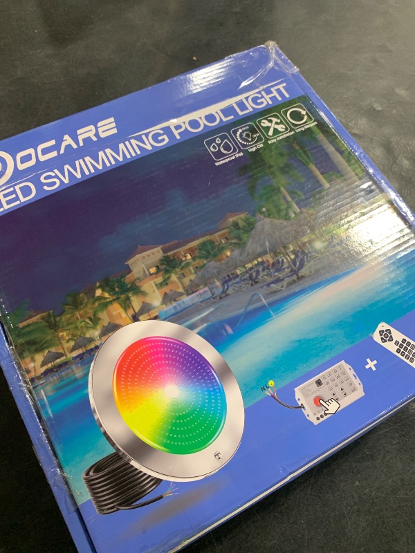 Photo 1 of PoCare Pool Lights for Inground Pool, 60Ft 54W 10Inch LED Inground Pool Light with 3 Control Way (App/Remote/Controller), Color Changing Underwater Swimming PoolLight for 10" Large Wet Niches
