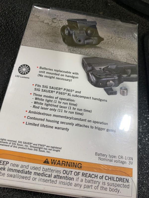 Photo 1 of Streamlight 69284 TLR-6 100-Lumen Tactical Weapon Light with Integrated Red Aiming Laser Designed Exclusively and Solely for Sig Sauer P365/XL, Black
