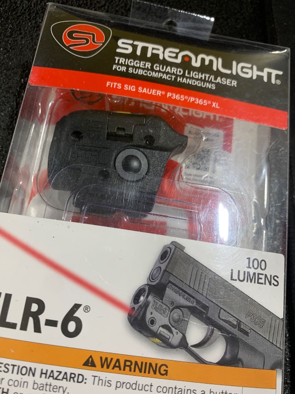 Photo 1 of Streamlight 69284 TLR-6 100-Lumen Tactical Weapon Light with Integrated Red Aiming Laser Designed Exclusively and Solely for Sig Sauer P365/XL, Black