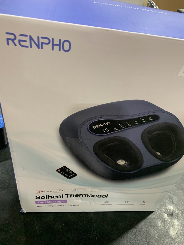 Photo 1 of RENPHO Thermacool 2-in-1 Foot Massager with Heat & Cold, FSA Eligible Items Only, 3 Kneading & 5 Compression, Shiatsu Foot Massager for Neuropathy, Plantar Fasciitis Massager, Up to US Size 13