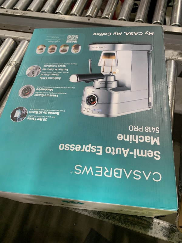 Photo 1 of CASABREWS 5418 PRO Espresso Machine 20 Bar, Upgraded Espresso Maker with Powerful Steam Milk Frother, Stainless Steel Coffee Machine with Fast Heating System for Cappuccino, Latte, Silver