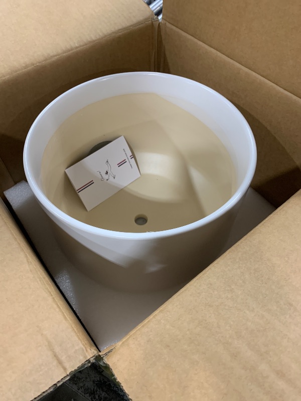 Photo 1 of LE TAUCI 12 Inch Pots for Plants, Ceramic Plant Pots with Drainage Holes and Saucers, Elegant and Durable Large Plant Pot, Perfect for Home & Office Decor, White