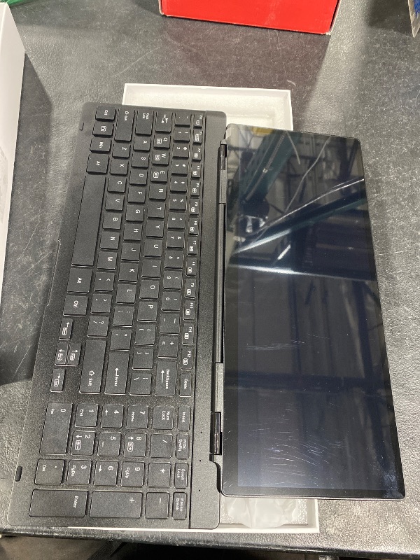Photo 1 of 12.8" Portable Touchscreen Keyboard Monitor Stretched Bar Screen Extender with Silent Keyboard Foldable Mini RPi Display Type-C USB-A Monitor for Macbook Laptop Windows Desktop Mini PC (12.8 inch)