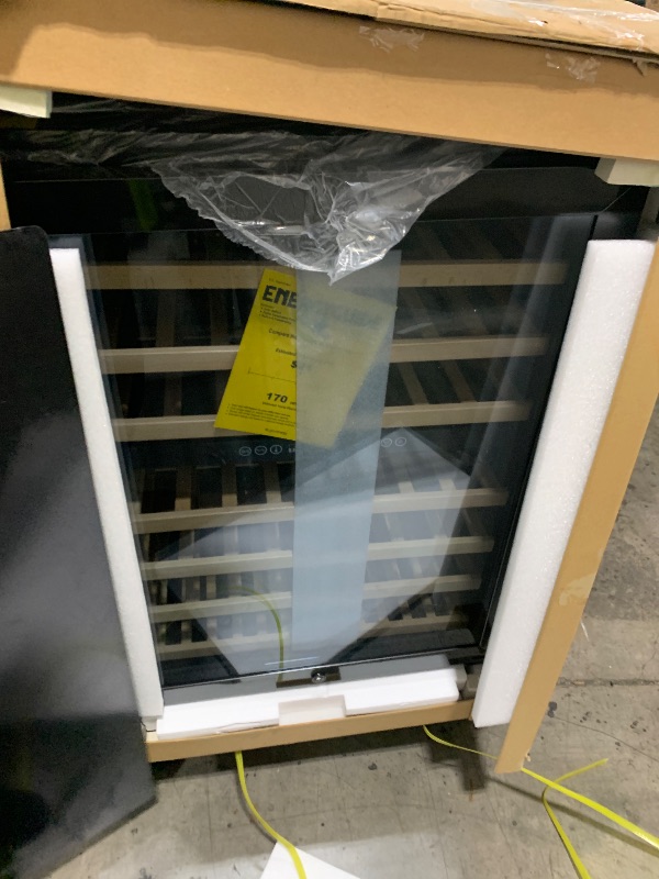 Photo 1 of ICEVIVAL 24 Inch Dual Zone Wine Fridge, 54 Bottle Under Counter Refrigerator for Built-in or Freestanding, Wine Cooler for Bottles with Glass Door, Removable Shelves for Home, Office (Blcak)