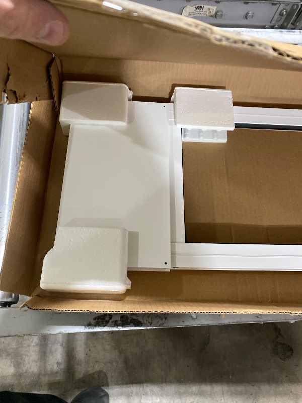 Photo 1 of PetSafe 1-Piece Sliding Glass Pet Door for Dogs & Cats - Adjustable Height 91 7/16" to 96" - Medium, White, No-Cut DIY Install, Aluminum Patio Panel Insert, Great for Renters or Seasonal Installation