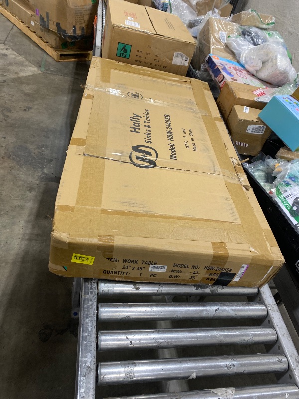 Photo 1 of Hally Stainless Steel Table for Prep & Work 24 x 48 Inches, NSF Commercial Heavy Duty Table with Undershelf and Backsplash for Restaurant, Home and Hotel