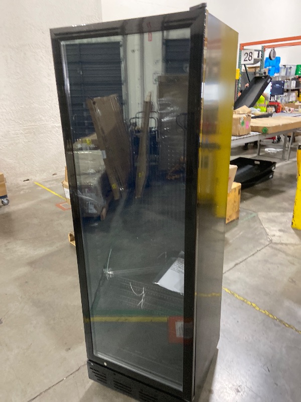 Photo 1 of Frostvale 13.4 Cu.Ft Commercial Display Refrigerator with Price Tag Holder, Black Glass Door Beverage Cooler, ETL Upright Merchandiser Fridge for Drinks, Soda, Beer, Water, Cafe, Store