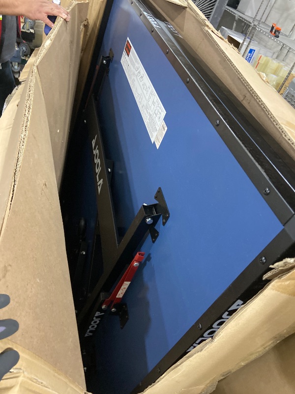 Photo 1 of JOOLA Inside Professional MDF Indoor Ping Pong Table with Quick Clamp Table Tennis Net and Post Set - 10 Minute Easy Assembly - Tournament Quality - Foldable with Single Player Playback Mode, Blue