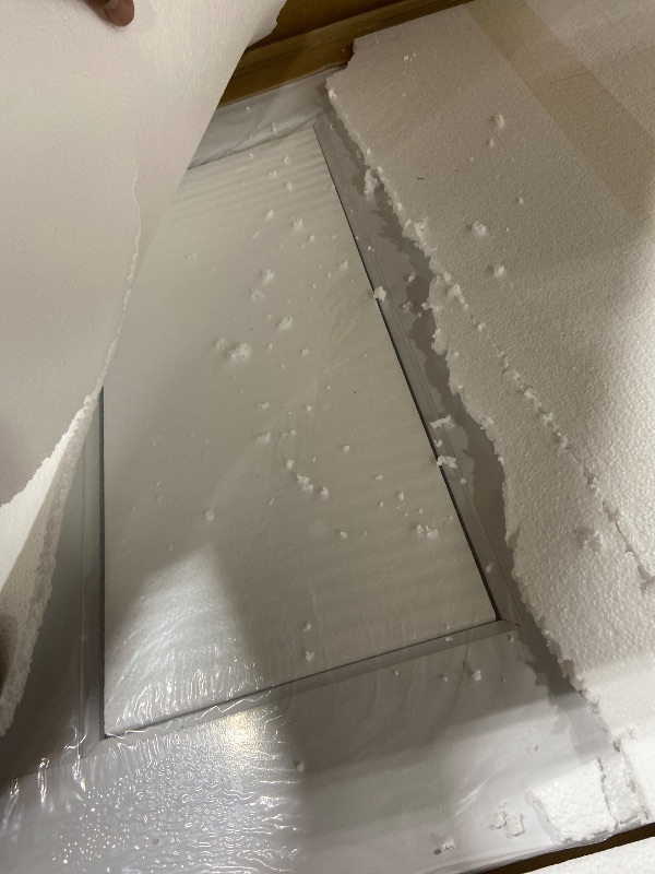Photo 1 of SMARTSTANDARD 5-Panel Frosted Glass Interior Door Slab, 32" x 80" Slab Door for Pantry Pocket Laundry Bathroom French, Solid Core Pre-Assembled Panel Without Hardware, White
