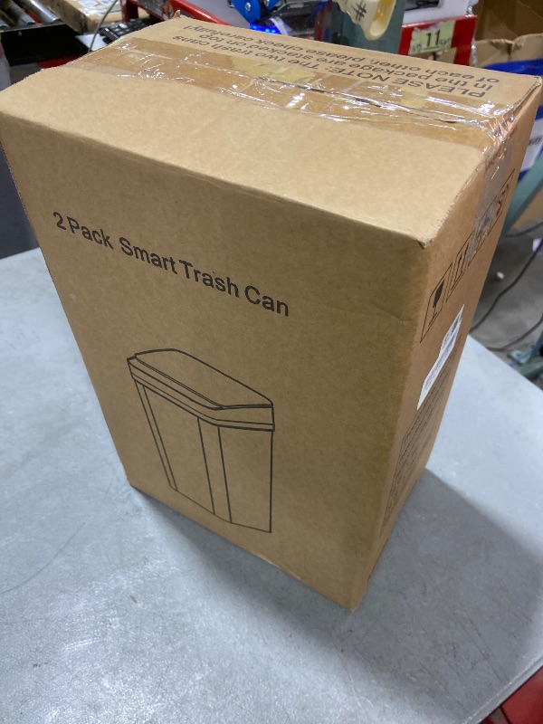 Photo 1 of Bathroom Trash Can with Lid, KOEYLE 2 Pack 2.2 Gallon Automatic Touchless Garbage Can, Small Motion Sensor Smart Trash Can, Slim Waterproof Trash Bin for Bedroom, Bathroom, Office, Living Room (Black)
