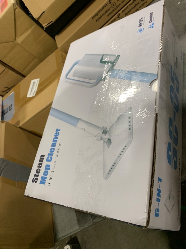 Photo 1 of Steam Cleaner, 6 in1 Rotated Steam Mop Cleaner with 2 Modes, 2 Microfiber Pads, 400ML Removable Tank, 23FT Power Cable, Detachable Steam Mops for Floor, Laminate Floor, Tiles Cleaning (Azure)