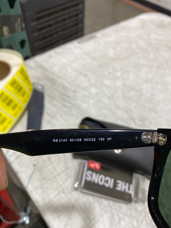 Photo 1 of Ray-Ban RB2140 Original Wayfarer Polarized Square Sunglasses, Black/Green Polarized, 50 mm