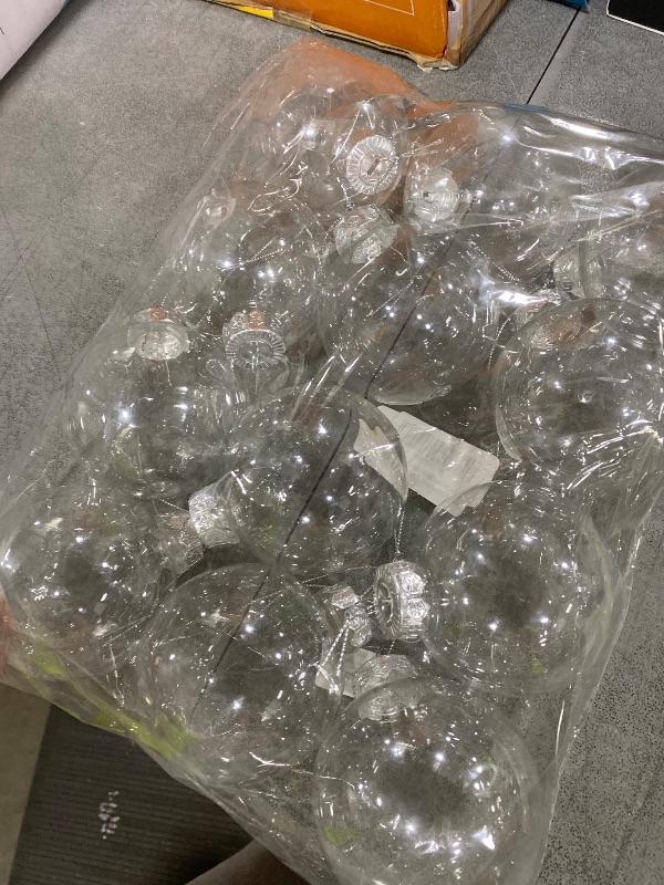 View 2 of Neioaas Clear Plastic Ball Decor - Set of 12 DIY Christmas Decorative Balls,DIY Clear Plastic Fillable Balls Ornament for Christmas,Halloween,Birthday,Wedding Decor, Crafts Decorations (80MM)