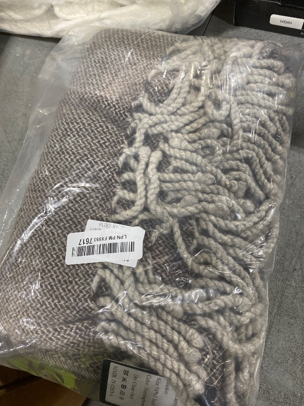 Photo 1 of REALITY&FANTASY Wool Shawl Fringed Knee Throw Blanket for Couch Bed Outdoor Travel