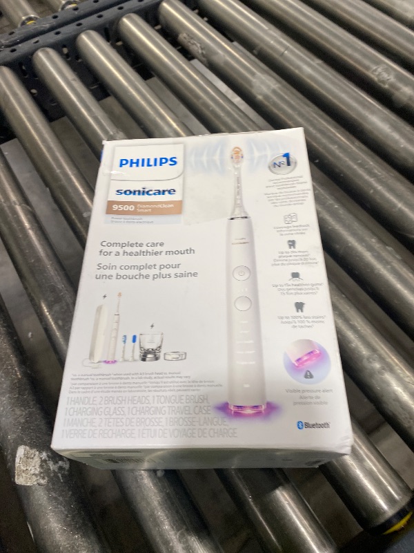 Photo 1 of Philips Sonicare DiamondClean Smart 9500 Electric Toothbrush, Sonic Toothbrush with App, Pressure Sensor, Brush Head Detection, 5 Brushing Modes and 3 Intensity Levels, White, Model HX9923/01