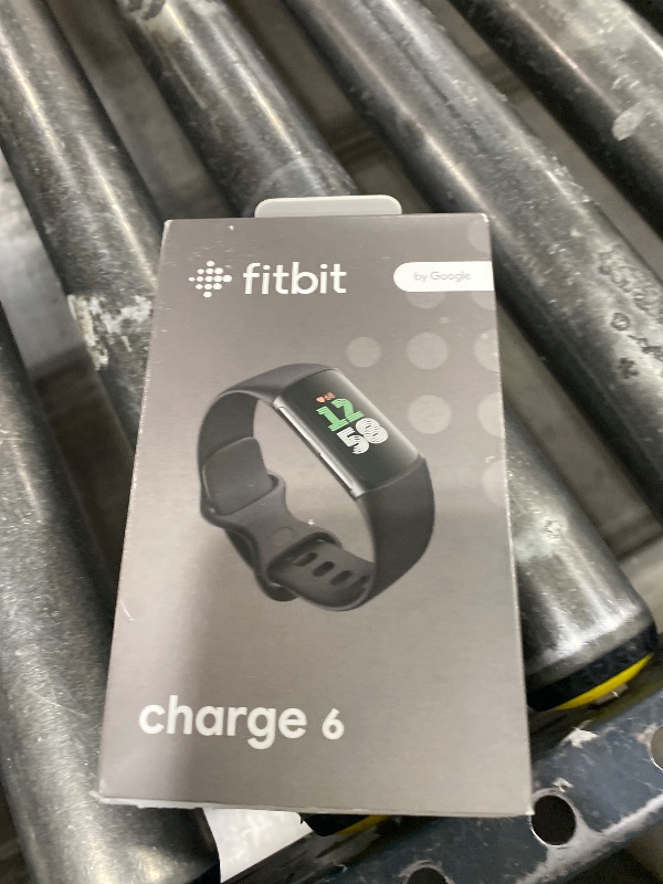 Photo 1 of Fitbit Charge 6 Fitness Tracker with Google apps, Heart Rate on Exercise Equipment, GPS, Health Tools and More, Obsidian/Black, One Size (S & L Bands Included)